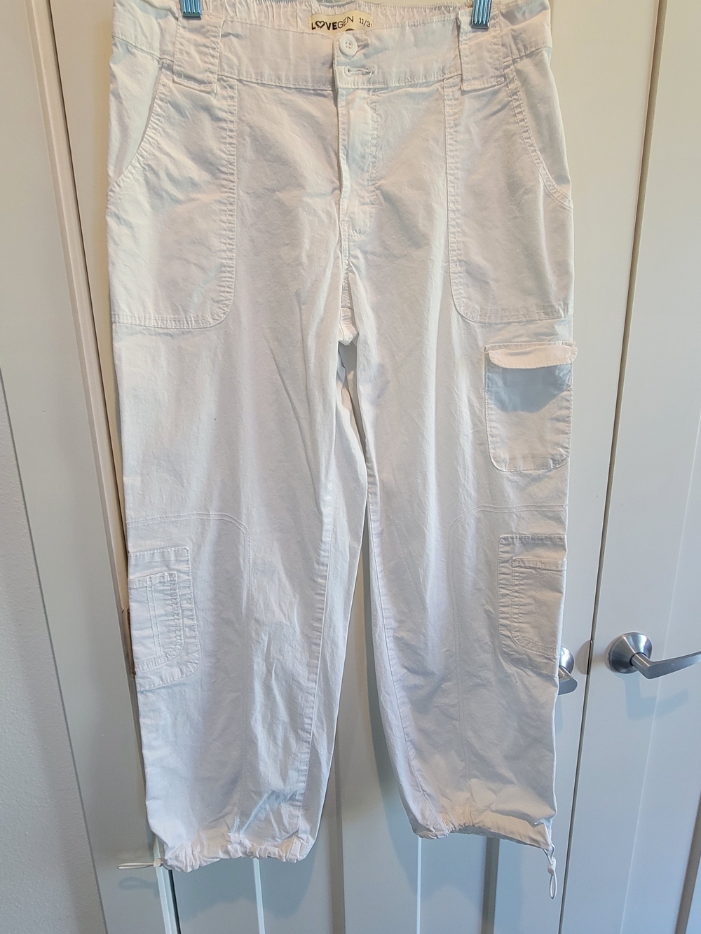 Lovegen White Cargo Jogger Pants